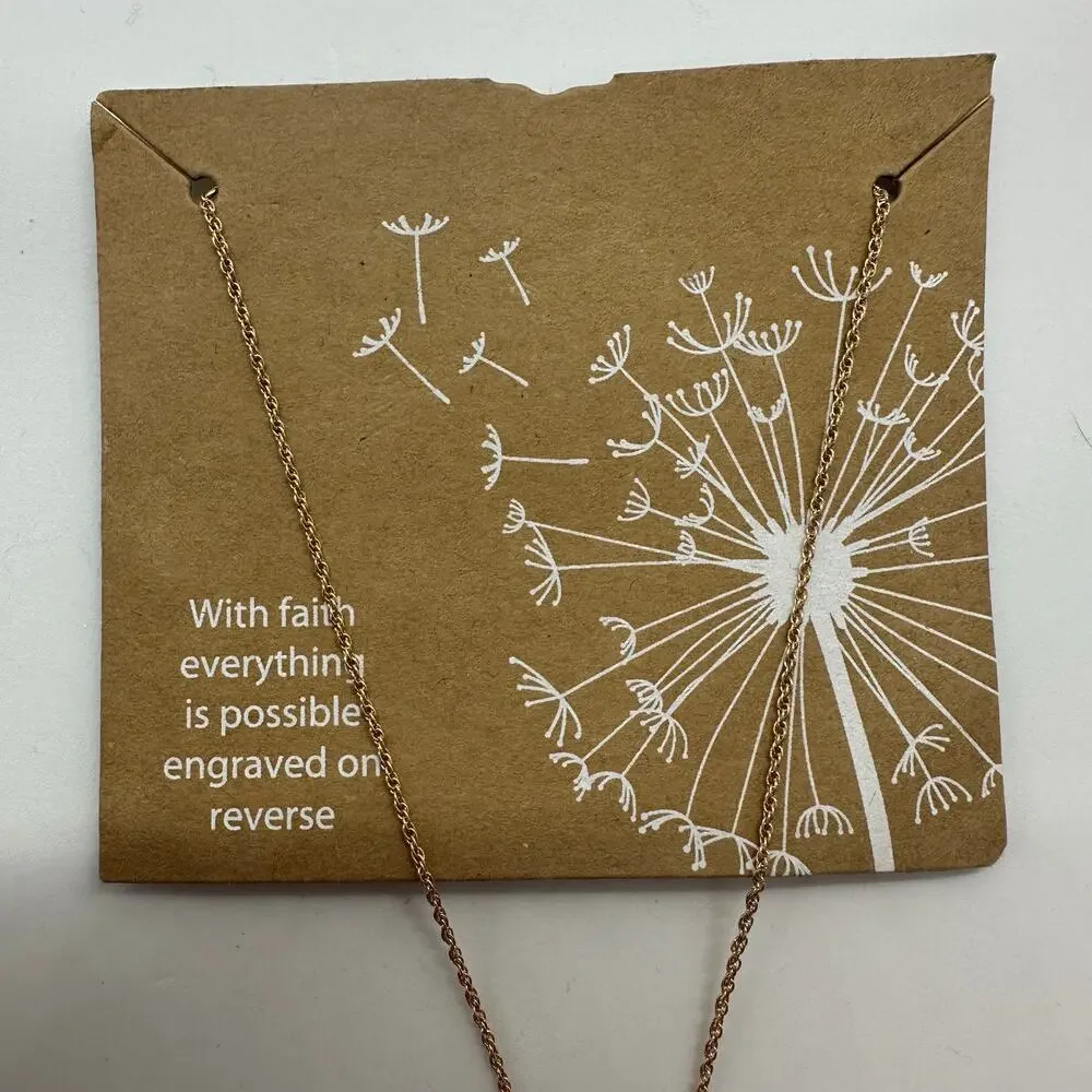 Fashion Cross Necklace Religious Quote Gold Tone‎ Jewelry Dainty Spiritual Gift